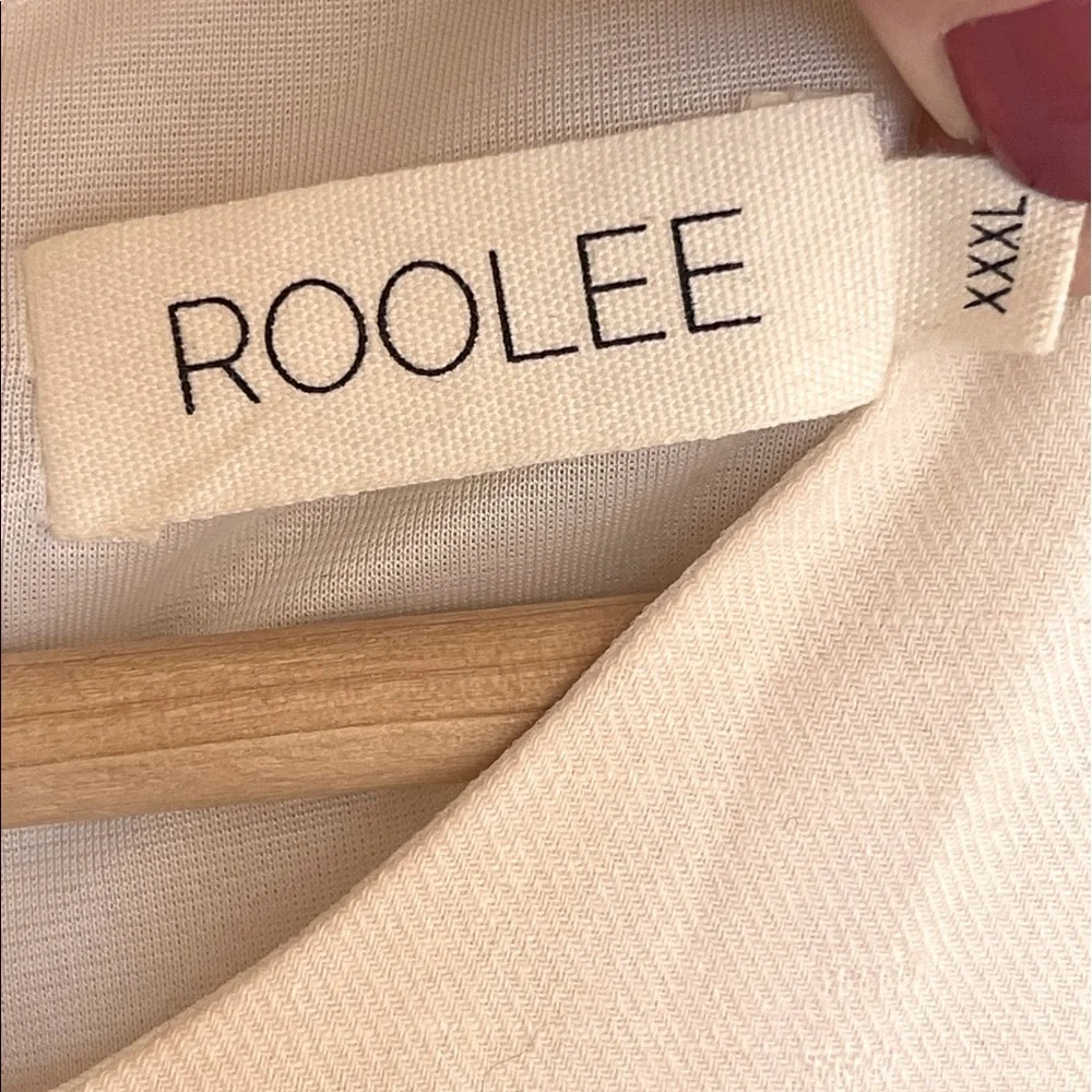 ROOLEE Cream Linen Cotton Dress Embroidered Orange Flowers Lace Trim XXXL NEW!!! - Picture 3 of 12